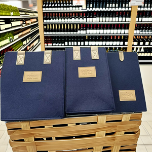 Sac de transport réutilisable en polyester pour vin, 750 ml, avec poignée longue, grande capacité, porte-bouteille unique pour fêtes - Modèle 2026 - Product Image 2