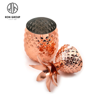 Vente en gros populaire moscou mule mug gobelet bar à boire cuivre pin tasse exquise acier inoxydable tasse ananas avec paille