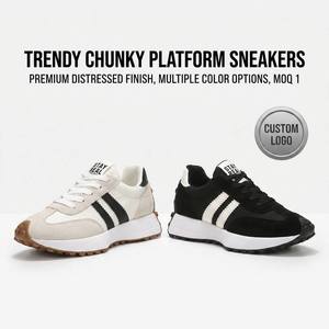 Retro Studded Sole Running Shoes <strong>Women</strong> Classic Suede Patchwork Platform Sneakers Casual Sporty <strong>Trainers</strong> MOQ 1 - Product Image 6