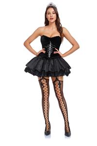 Conjunto de Disfraz de Halloween Gótico Oscuro de Viuda del Infierno 2026 Nuevo Atuendo Sexy de Minifalda para Mujer, Traje de Fiesta Gótico para Juego de Rol - Product Image 5