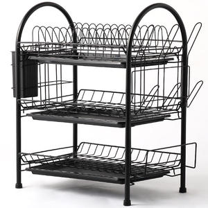 Estante para platos de cocina Estante para platos de <span class=keywords><strong>3</strong></span> capas con bandeja Escurridor de platos - Product Image 4