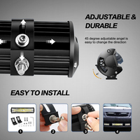 Barre lumineuse LED LYD-T2B 300W 30000LM à triple rangée, projecteurs LED, feux antibrouillard, éclairage de conduite pour voitures, véhicules tout-terrain, camions, tracteurs