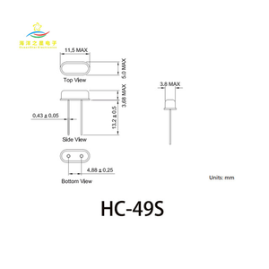 Il metallo può digitare cristalli HC-49S SMD 2 cavi piatti <span class=keywords><strong>3.2</strong></span>-90 MHZ - Product Image 2
