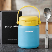 FAYREN - Thermos alimentaire en acier inoxydable 304 - Contenant isotherme portable - Anti-fuite - Pour les voyages en plein air