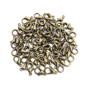 Fecho de lagosta de liga de metal feito à mão, achados de jóias e componentes para colares de jóias fazendo 12*7mm