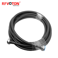 Kabel RF Kustom 6 Meter, Kabel Jumper Super Fleksibel 1/2 inci dengan Konektor 7/16 Din Male ke 7/16 Din Male