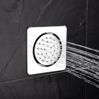 Kit de douche mural en laiton pour salle de bain, pommeau de douche effet pluie finition chromée, design moderne, jets carrés haute pression, garantie 3 ans