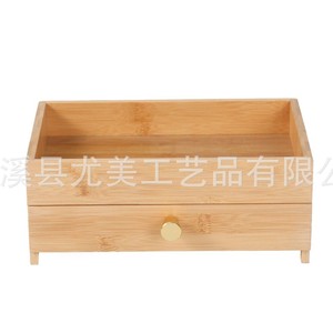 กล่องเก็บของไม้ไผ่และไม้สำหรับใช้ในบ้าน, กล่องโชว์เครื่องสำอางบนโต๊ะในห้องน้ำ, กล่องโชว์ไม้เนื้อแข็ง, กล่องใส่เครื่องประดับดีไซน์สร้างสรรค์ - Product Image 1