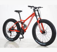 Bicyclette ivoire à pneus larges de 4 pouces, 24 pouces, 27 vitesses, sport tout-terrain, vélo de route de montagne hybride à ressort d'huile et amortisseur.