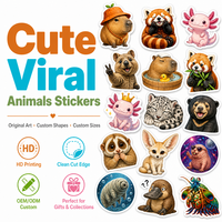 Autocollants personnalisés en vinyle découpés à la forme, résistants au lave-vaisselle, motifs mignons de Capybara et Axolotl, étiquettes adhésives imprimées pour sceller les boîtes d'emballage