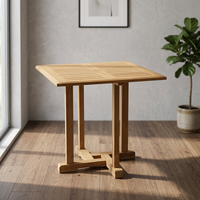Table basse pliante d'extérieur carrée de style moderne en teck massif, durable, avec coussin non imperméable, marque GT004, modèle GT004, pour salle à manger