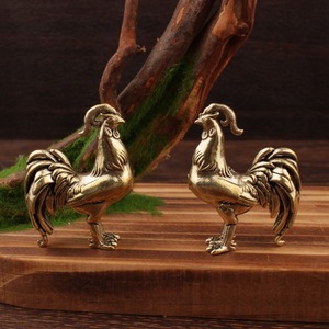 Brass Rooster Metal Craft <b>Ornament</b> Home Decoration Desktop Tea Pet Chinese New Year Gift - Product Image 1