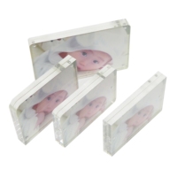 Accessoires de maison en acrylique 4x6 cadres en acrylique cadre photo magnétique à angle droit, cadre photo transparent double face autoportant