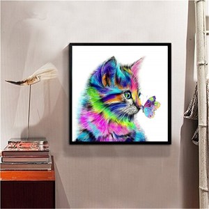 Carré bricolage petit artisanat points peinture outils <span class=keywords><strong>art</strong></span> perceuse complète chat coloré 5d diamant peinture pour la décoration de la maison - Product Image 3