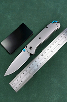 Vouwbaar kampeermes met aluminium handvat en titaniumlegering lemmet, totale lengte 18,5 cm, model 535, DIY OEM fruitmes