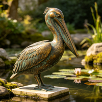 Statue de pélican en bronze, décoration de parc extérieur, animal de grande taille, pour la maison et le jardin