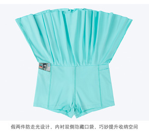 Rok dan Celana Tenis Wanita Pinggang Tinggi dan Pengangkat Pinggul, Rok Fitness Anti Silau, Rok Yoga Lipit untuk Latihan - Product Image 4
