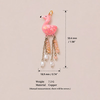 Pendentifs YIMEILI & Émail Lapin Ours Flamant rose Cygne avec plusieurs pompons ; Breloques DIY pour bracelets, colliers, carnets