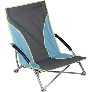 Portable Outdoor Recreation Camping Chair Low Feet Low Seat Diagonal Stitching Folding Oxford Cloth Iron Pipe Armrests Beach Use