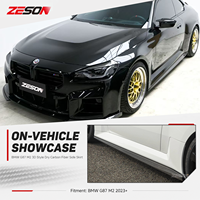 Extensions de jupes latérales ZESON en fibre de carbone sèche style 3D pour BMW M2 G87 Competition XDrive Coupé Gauche Droite 2023+
