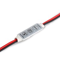 Contrôleur LED miniature en ligne DC 12-24V, monochrome, 3 boutons, mode de réglage de la vitesse, de la luminosité, de la luminosité variable et du clignotement pour bande LED et barre lumineuse
