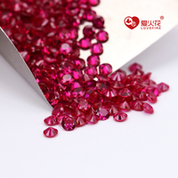 Harga grosir 3A Melee ukuran 1000 buah/pak batu Ruby Ruby batu permata longgar bulat brilian potong 5 # merah Ruby sintetis Corundum