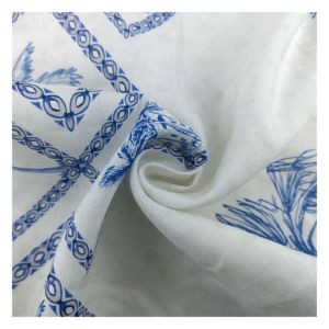 Venta al por mayor verano azul árbol de <span class=keywords><strong>coco</strong></span> diseño 100% <span class=keywords><strong>Lino</strong></span> puro tejido de <span class=keywords><strong>lino</strong></span> transpirable camisa de vestir blusas para niños impresos - Product Image 1