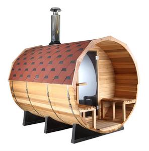 Sauna <span class=keywords><strong>a</strong></span> Botte Panoramica in Cedro Rosso per 4-6 Persone, Sauna in Legno Massiccio con Stufa <span class=keywords><strong>a</strong></span> <span class=keywords><strong>Legna</strong></span> per Esterni - Product Image 4