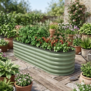 Fioriera Rialzata in Metallo Zincato <span class=keywords><strong>per</strong></span> Ortaggi, Contenitore da <span class=keywords><strong>Giardino</strong></span> - Product Image 1