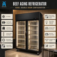 Réfrigérateur de maturation de viande à température unique BSG1260 1000L, vitrine double porte à refroidissement par air pour stockage commercial de viande