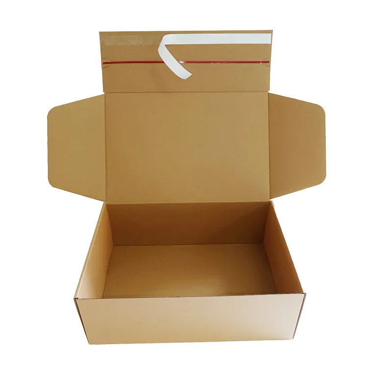Kotak kardus kustom sobek untuk membuka robek-Off Strip ritsleting Zip kardus kotak kemasan kertas kotak