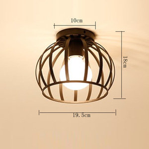 Lampada a Sospensione Industriale Moderna Nera Semi-Incasso in <span class=keywords><strong>Metallo</strong></span> Stile Watermelon E27 per Illuminazione Casa Soggiorno Camera da Letto - Product Image 2