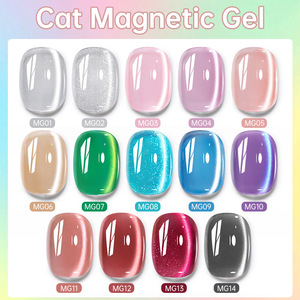 Gel de uñas efecto ojo de gato cristalino brillante Ice Clear Burst, con cuentas de vidrio magnéticas, removible con acetona, para decoración de uñas. - Product Image 2