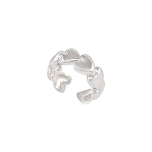 Sterling <b>Silver</b> Heart <b>Ring</b> For Women Fashionable Design Pearl Pinky <b>Ring</b> Gift Jewelry - Product Image 5