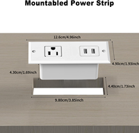 Bande d'alimentation encastrée de petite taille œillet d'alimentation de bureau conférence dans la prise de courant de bureau avec ports USB prise de courant de bureau
