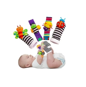 Lot de chaussettes à <span class=keywords><strong>hochet</strong></span> pour bébé, jouets parfaits pour bébé de 0 à 12 mois, garçons et filles, comme cadeaux de douche, insectes de jardin. - Product Image 1