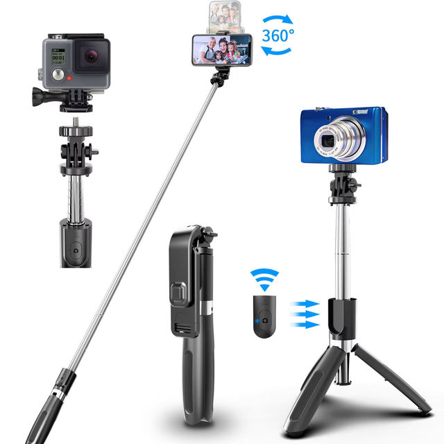 Best Seller L02 Portable 3 in 1 Wireless Mobile Phone Monopod Selfie Stick Tripod with Remote Control