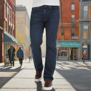 กางเกงยีนส์ทรงตรงคุณภาพสูงสำหรับผู้ชาย เอวแบบยืดหยุ่น สวมใส่สบาย ทรงหลวม ผ้าเดนิมสีพื้น ซักแบบสโตนวอช  ใส่ได้ทั้งแบบเป็นทางการและลำลอง ผ้ามีความยืดหยุ่น ไซส์พลัส  สามารถสั่งตัดได้ - Product Image 2