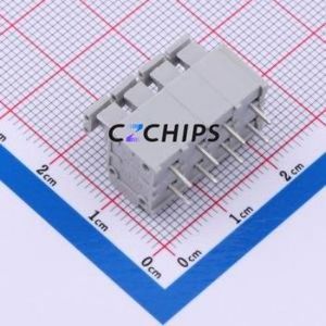 DB260-5.0-4P-GY Spring Terminal Block Through hole Component (THT),P=5mm Connector 1x4P 5mm Gray 4P - Product Image 2