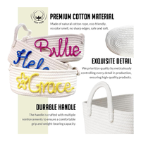 Paniers en corde de coton personnalisés avec nom de bébé Vente en gros Paniers de rangement en corde 100% coton Naturel Fabriqué au Viet Nam