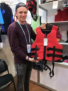 Floating Jacket Fishing Vest Adult Rescue Fishing Life Jacket Neoprene Black Convenient Durable Detachable Sailing