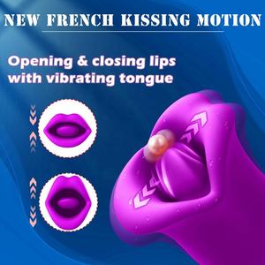 Masturbateur buccal en silicone pour femme, poupée sexuelle à bouche ouverte, jouet sexuel rose pour adulte avec couvre-langue magique pour succion et vibration. - Product Image 2