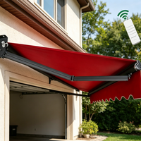 Auvent de garage motorisé, toit rétractable, structure robuste en aluminium épaissi, bras courbés, acrylique imperméable, résistant au vent, anti-UV
