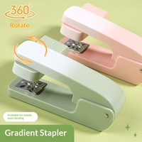Agrafeuse manuelle en plastique pour étudiants, rotative, usage bureautique, multifonction, portable, pour relier 20 feuilles, 100g