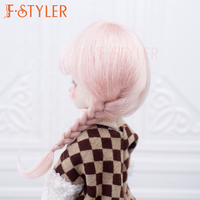 FSTYLER Mohair Bouclés Réaliste Petit Mini Bjd 18 Pouces Personnalisé En Gros Vente En Vrac Poupée Accessoires pour BJD Poupée Cheveux Perruque