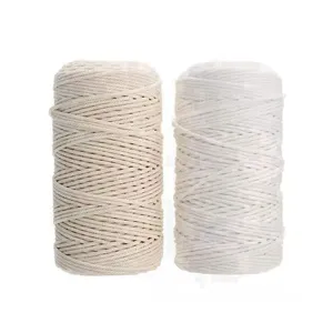 Berbagai Kualitas Baik Grosir Kabel Katun 3Mm 5Mm Tali Macrame Poliester/Katun, Poliester/Katun Lilin 100M/Gulungan Putar