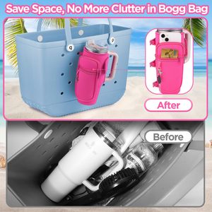 Portavasos Bogg Bag para bebidas Stanley de 40/30 oz con bolsillo para teléfono y gancho para llaves, compatible con bolsos de playa Simply Southern Simple Modern Tote. - Product Image 3