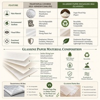 Sacs en papier glassine biodégradables personnalisés avec logo écologique pour l'emballage des vêtements, pochettes pour les magasins de vêtements et la vente au détail