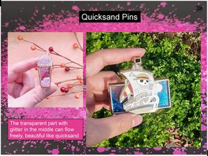 DIYカスタム液体グリッターエナメルピン、流砂デザインメタルピン、ハードエナメルピン、帽子用ギフトアイデア - Product Image 2