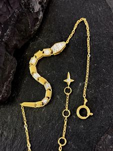 Pulsera de Serpiente de Oro Real de 18k de Lujo Xinfly con Diamante Natural de 0.13ct, Pulseras de Cadena y Eslabones Finos, Bonitas para Damas - Product Image 2